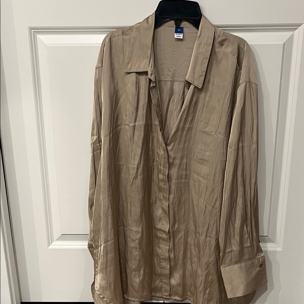 Old Navy Women's Tan Button Down Shirt